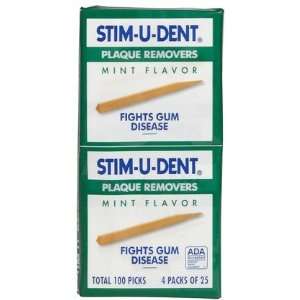 Stim U Dent Mint Picks 4 Pockets Of 25 Picks 10 ct (Quantity of 5)