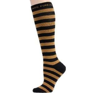   Deacons Ladies Gold Black Striped Knee High Socks: Sports & Outdoors