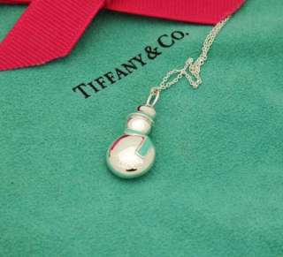 Brand New Tiffany & Co. Silver Snowman Pendant Necklace  