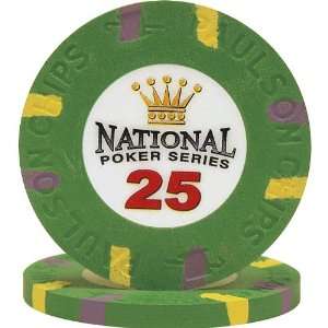  PaulsonR National Poker Series All Clay Poker Chips 