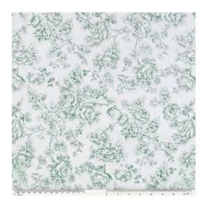   Studio Cotton Fabric Afternoon Tea Green Stencil Rose: Home & Kitchen