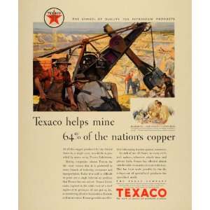  1930 Ad Texaco Texas Company Mine Copper Mining Gas Oil 
