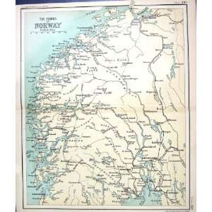   MAP c1901 FIORDS NORWAY CHRISTIANIA KONGSBERG SKIEN STAVANGER Home