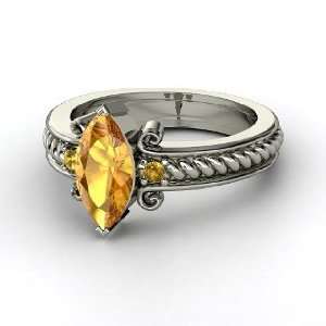  Catelyn Ring, Marquise Citrine Sterling Silver Ring 
