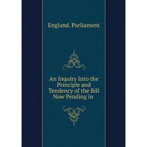   and Tendency of the Bill Now Pending in . England. Parliament Books