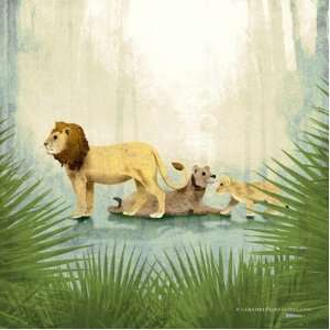    Lion Jungle Safari Childrens Nursery Print