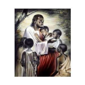  Joe Cauchi   Black Jesus Blesses The Children Giclee: Home 