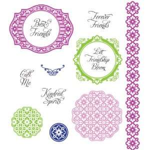  JustRite Stampers Cling Stamps   Friendship Blooms 