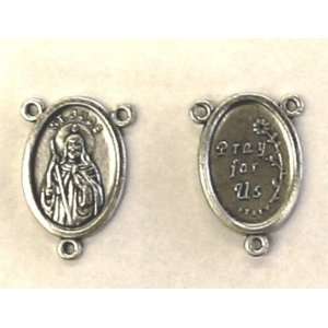 St. Jude Silver One inch Rosary Center (RA19 022JU) 