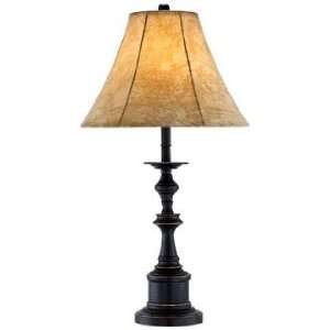  Bronze and Faux Leather Shade Table Lamp