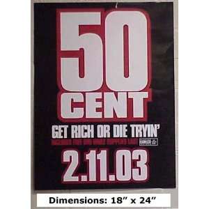  50 CENT Get Rich Or Die Tryin 18x25 Poster Board 