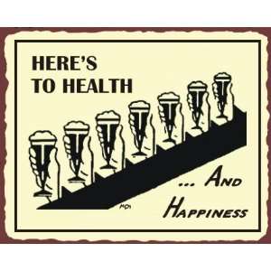  Happiness Beer Vintage Metal Art Bar Retro Tin Sign: Home & Kitchen