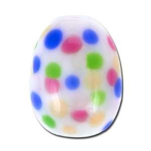   20mm Polka Dot Easter Egg Glass Lampwork Beads Arts, Crafts & Sewing