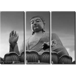  Framed Huge 3 Panel Peace Spiritual Peace Buddha Giclee 