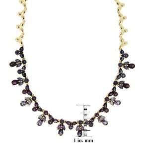   Gold Over Sterling Silver Multi Color Genuine Spinel Necklace: Jewelry