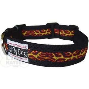  Spiffy Dog Black Flames Air Dog Collar Size Small: Pet 