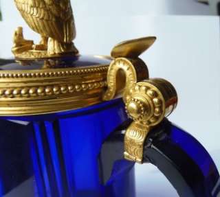 WOW Unique Imperial Russian award Cobalt Blue glass&gild bronze 