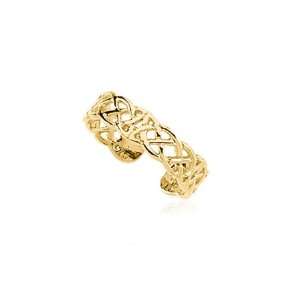  Weave Toe Ring in 14 Karat Yellow Gold: Jewelry