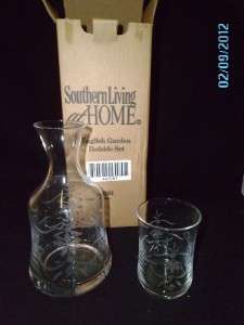 SOUTHERN LIVING AT HOME ENGLISH GARDEN BEDSIDE SET CARAFE & GLASS 