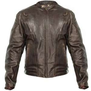 Xelement Mens Retro Brown Premium Speedster Motorcycle Jackets with 