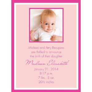  Bright Pink and Perfect Birth Announcements