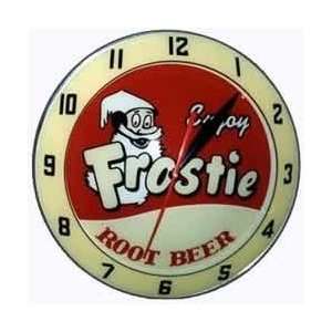 : Frostie Root Beer Double Bubble Clock   Advertising Lighted Clocks 