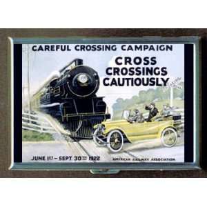  TRAIN CAR VINTAGE 1922 POSTER ID CIGARETTE CASE WALLET 