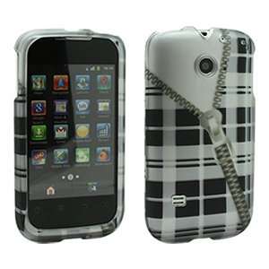  Black & White Plaid Jacket Snap On Cover for Huawei Ascend 