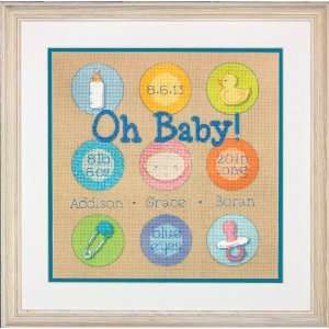   Cross Stitch Kit, Baby Dots Birth Record: Arts, Crafts & Sewing