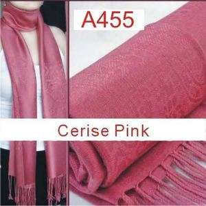 New Pashmina Paisley Cerise Pink Scarf Shawl Wrap a455  