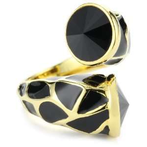   Laura Constantine Black Adjustable Animal Print Ring, Size 7: Jewelry