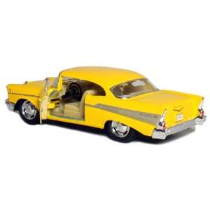  5 Die cast 1957 Chevy Bel Air Coupe 1:40 Scale (Yellow 