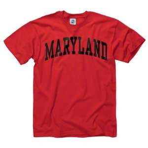  Maryland Terrapins Red Arch T Shirt: Sports & Outdoors
