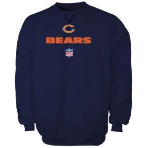 Reebok Chicago Bears Navy Blue Team Marks Crew Sweatshirt 