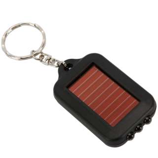 LOT 10 Mini Solar Power 3 LED Flashlight Torch Keychain  