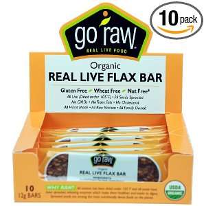 Go Raw Real Live Flax Bar, 10   12 gram Bars  Grocery 