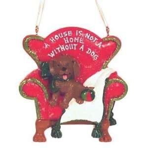  Chocolate Lab in Chair Christmas Ornament: Home & Kitchen