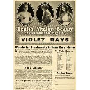 1920 Ad Health Beauty Home Treatment Violet Ray Machine   Original 