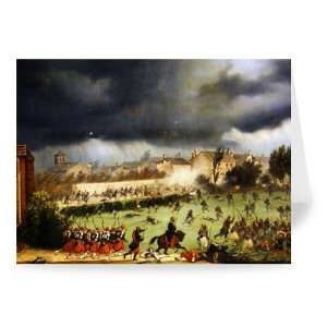 Scene from the Battle of Solferino (oil on   Greeting Card (Pack of 