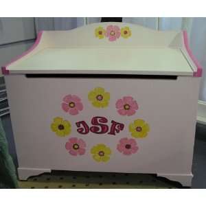   of flowers hand painted toy box by sweet beginnings: Home & Kitchen