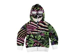 Nwt Volcom Highwear Smiles Monster Mask Hoodie Sweatshirt jacket 2 2t 