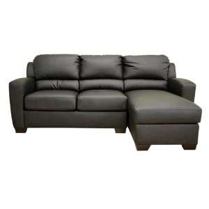  Black Leather Sofa Bed and Chaise