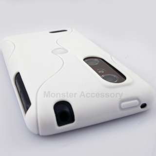 White Softgrip Hard Case Snap On Cover For LG Thrill 4G  