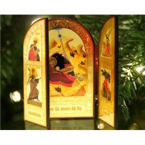  Christmas Icon Triptych Nativity Christ Wood Jesus Mary 