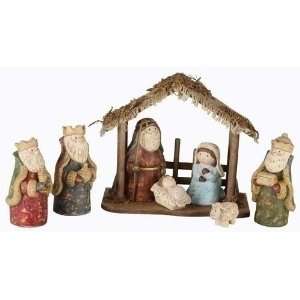  8 Piece Juvenile Christmas Nativity Stable & Figure Set 