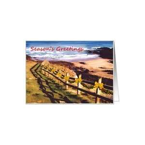  Fencing the Beach at Christmas Seasons Greetings Card 