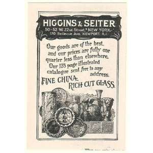  1894 Higgins & Seiter Fine China Cut Glass Print Ad 