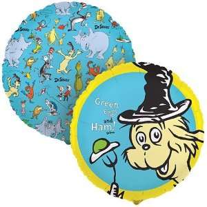  ONE Dr Seuss Classic Book Characters Mylar Double Sided 