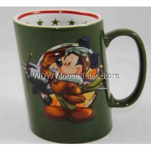  Disney Epcot Soarin Mickey Mouse Aviator Ceramic Mug 