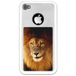    iPhone 4 or 4S Clear Case White Male Lion Smirk: Everything Else